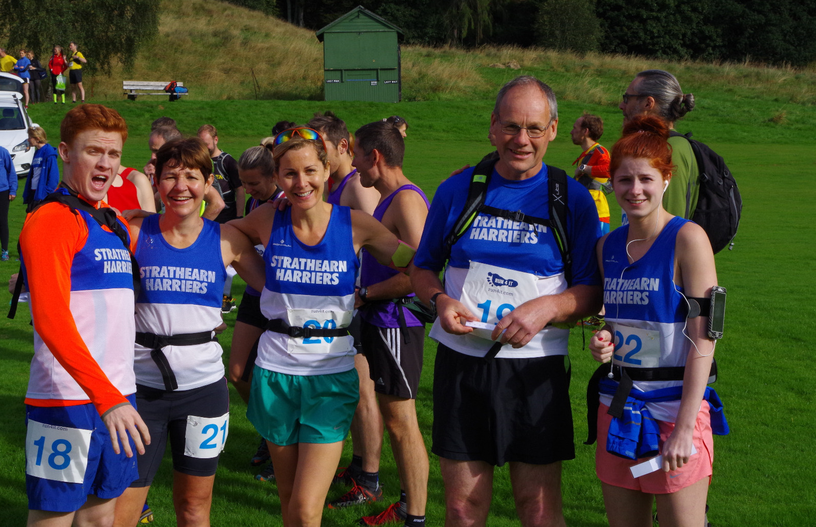 Harriers Leg 1 runners before the start
